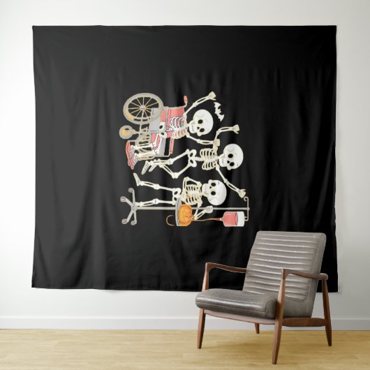 ナーススケルトン面白いハロウィンヘルスケアエッセンシア タペストリー (インサイチュ(横))