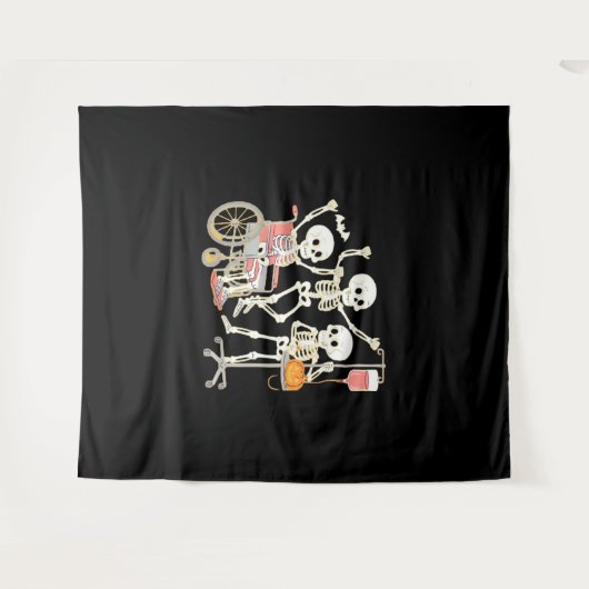 ナーススケルトン面白いハロウィンヘルスケアエッセンシア タペストリー (正面(横))