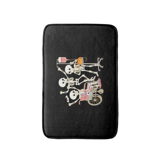 ナーススケルトン面白いハロウィンヘルスケアエッセンシア バスマット (正面縦)