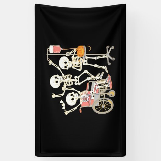 ナーススケルトン面白いハロウィンヘルスケアエッセンシア 横断幕 (縦)