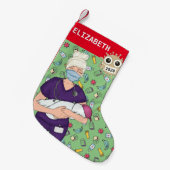 ナースステーションのクリスマスデコレーション スモールクリスマスストッキング (正面 (吊り時))