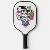 ナーススーパーヒーローはスクラップを使カラフル用 ピックルボールラケット (正面)