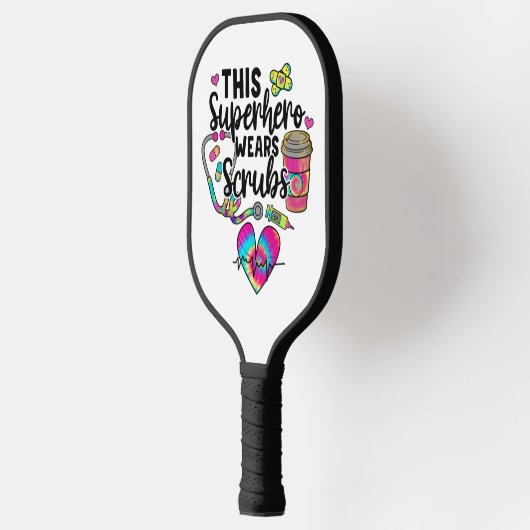 ナーススーパーヒーローはスクラップを使カラフル用 ピックルボールラケット (左)