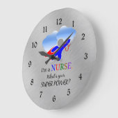 ナーススーパーヒーローユーモア ラージ壁時計 (傾斜)