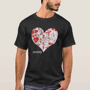 ナースツールのリフト看護ハートハートオンコログ Tシャツ