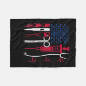 ナースツールアメリカ国旗のプライド7月N誇りを持った日4日 フリースブランケット (正面(横))