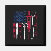 ナースツールアメリカ国旗のプライド7月N誇りを持った日4日 マグネット (正面)