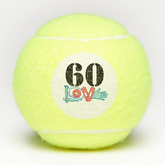 ナーステニス60誕生日60数愛 テニスボール (正面)