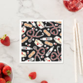 ナーステーマナプキンズブラック スタンダードカクテルナプキン (インサイチュ)