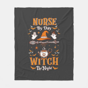 ナースデイウィッチナイトハロウィンハットゴースト フリースブランケット