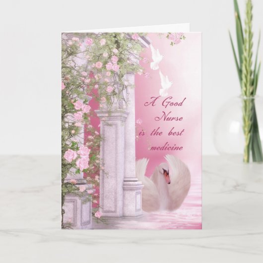 ナースデイカード(白鳥の鳩とバラ) カード (正面)