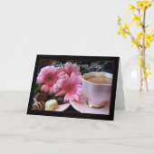 ナースデイカード（茶、チョコレート、花） カード (黄色い花)