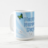 ナースデイギフトカラフル蝶 コーヒーマグカップ (正面左)