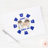 ナースデークラシックラウンドステッカー、光沢 ラウンドシール (封筒)