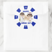 ナースデークラシックラウンドステッカー、光沢 ラウンドシール (バッグ)