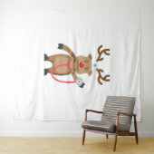 ナーストナカイおもしろいキュートなクリスマスアートワーク タペストリー (インサイチュ(横))