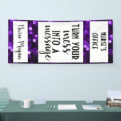 ナースドアの装飾；紫の《写真》ぼけ味；メッセージに混乱 横断幕 (トレードショー)