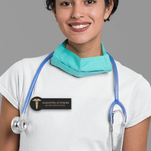 ナースドクターカドゥセウス金ゴールド医用RN 名札