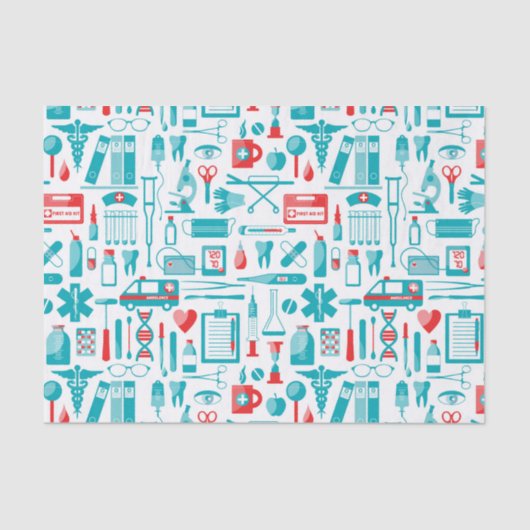 ナースドクタースタッフ医療機器パターン 薄葉紙 (正面)