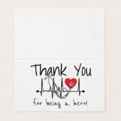 ナースドクターハート聴診器看護ありがとう 名刺 (外部フラット)