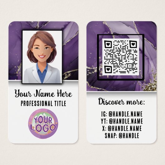 ナースドクターヘルスケアプロフェッショナルのロエレガントゴ (正面&裏面)