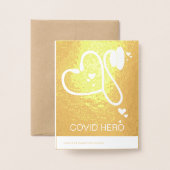 ナースドクターヘルスケアワーカーありがとう 箔カード (裏面封筒付き)