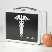 ナースドクターメディカルカデュセス白黒 メタルランチボックス (インサイチュ)