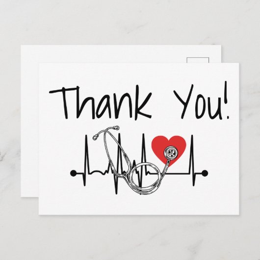 ナースドクターメディカルステソスコープ看護ありがとう ポストカード (正面/裏面)