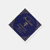 ナースドクター卒業エレガント金ゴールドブルー スタンダードカクテルナプキン (角)