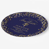 ナースドクター卒業エレガント金ゴールドブルー ペーパープレート (アングル)