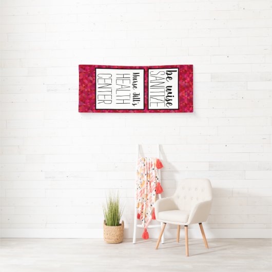 ナースドパーソナライズされたアデコール、赤ピンクのジオメトリ 横断幕 (インサイチュ)