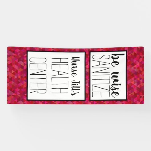 ナースドパーソナライズされたアデコール、赤ピンクのジオメトリ 横断幕 (横)
