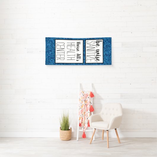 ナースドパーソナライズされたアデコール、青のジオメトリ 横断幕 (インサイチュ)