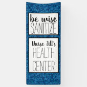 ナースドパーソナライズされたアデコール、青のジオメトリ 横断幕 (縦)