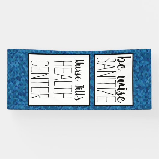 ナースドパーソナライズされたアデコール、青のジオメトリ 横断幕 (横)