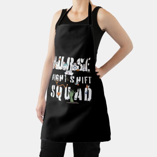 ナースナイトシフトハロウィンクラシックスクワッドTシャツ エプロン (インサイチュ)