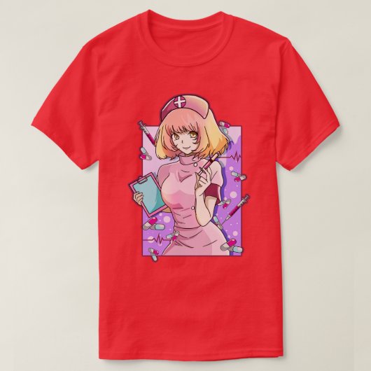 ナースナース看護労働者フロントライン Tシャツ (デザイン正面)