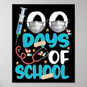 ナースハッピー100日の学校お祝い服 ポスター