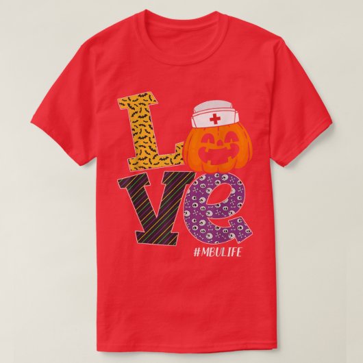 ナースハロウィンカボチャの衣装ラブMBUナースLif Tシャツ (デザイン正面)