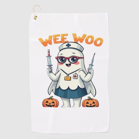 ナースハロウィンクラシックレディTシャツ ゴルフタオル (正面)