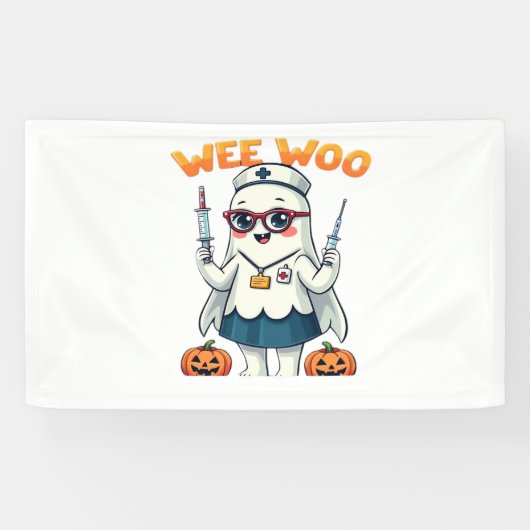 ナースハロウィンクラシックレディTシャツ 横断幕 (横)