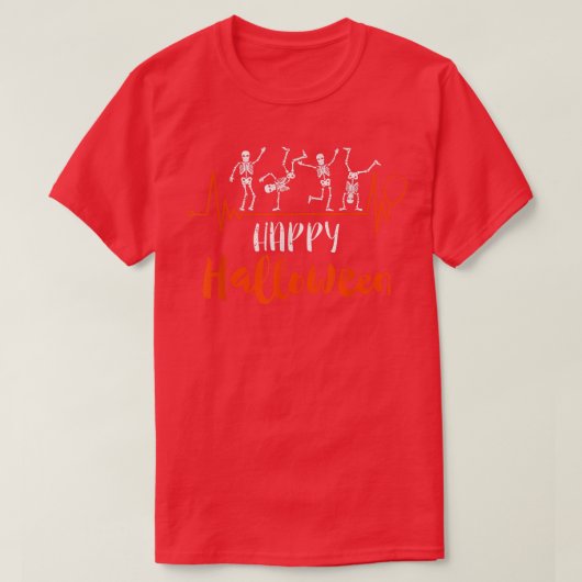 ナースハロウィンハートビートステソスコープおもしろいスケー Tシャツ (デザイン正面)
