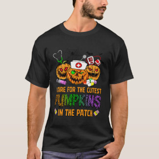 ナースハロウィン気にIで最も可愛いカボチャ Tシャツ