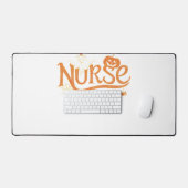 ナースハロウィーンかわいい幽霊とパンプキンエッセンシャルT デスクマット (キーボード&マウス)