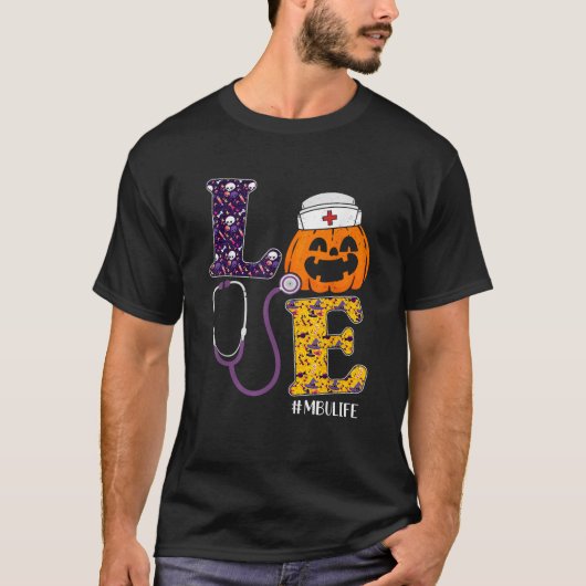 ナースハロウィーン怖いカボチャのコスチューム愛MBU Nur Tシャツ (正面)