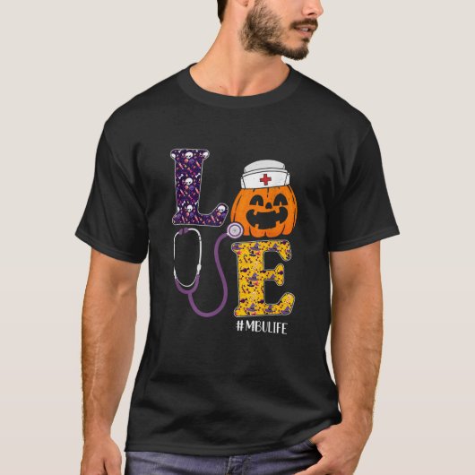 ナースハロウィーン怖いカボチャのコスチューム愛MBU Nur Tシャツ (正面)