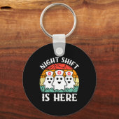 ナースハロウィーン男性女性夜勤クルー幽霊 キーホルダー (正面)