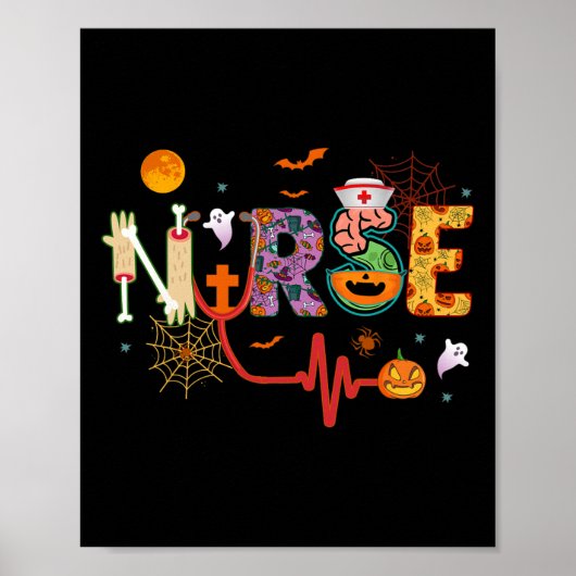 ナースハロウィーン衣装聴診器ハートビートポンプ ポスター (正面)