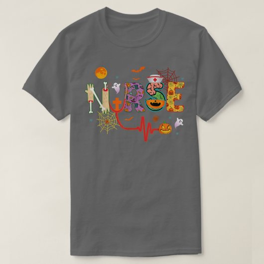 ナースハロウィーン衣装聴診器ハートビートポンプ Tシャツ (デザイン正面)