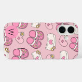 ナースハーツ、帽子とクロックスのモノグラム  Case-Mate iPhoneケース (裏面 (横))